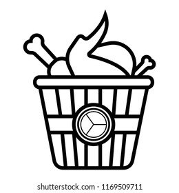 Fried chicken icon vector
