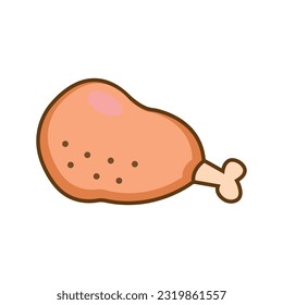 fried chicken icon vector design template