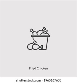 fried chicken icon vector icon.Editable stroke.linear style sign for use web design and mobile apps,logo.Symbol illustration.Pixel vector graphics - Vector