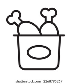 diseño del logotipo de la ilustración del vector del icono del pollo frito