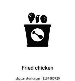 Fried chicken icon vector isolated on white background, logo concept of Fried chicken sign on transparent background, filled black symbol