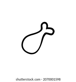 fried chicken icon in vector. Logotype - Doodle