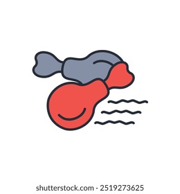 Brathähnchen-Symbol. vector.Editable stroke.linear style Zeichen zur Verwendung Web-Design, logo.Symbol-Illustration.