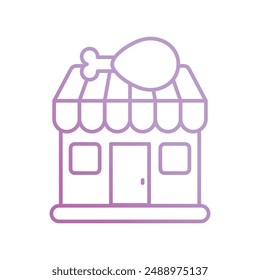 fried chicken icon with white background vector stock illustration