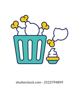 ícone de frango frito com fundo branco vetor ilustração stock