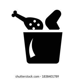 Fried chicken icon.drumstick,leg (vector illustration)