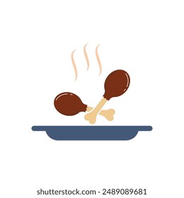 Diseño plano de ilustración de pollo frito