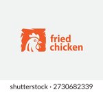 fried chicken illustration logo design