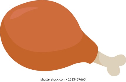 Pollo frito, ilustración, vector sobre fondo blanco.