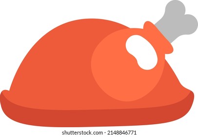 Fried chicken, illustration, vector on a white background.
