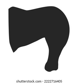 Fried chicken isolated black icon. Vector illustration crispy wing on white background. Vector black icon fried chicken .