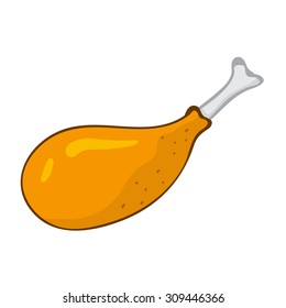 fried chicken isolated illustration on white background