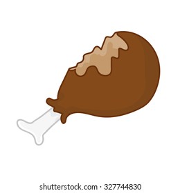 fried chicken isolated illustration on white background