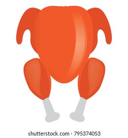 Fried chicken isolated on a white background, vector illustration