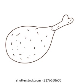 pierna de pollo frita en doodle