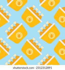 fried chicken leg or chicken drum seamless pattern vector illustration. fast food symbol