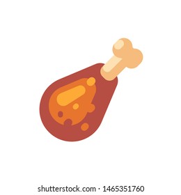 Fried chicken leg. Fast food flat icon