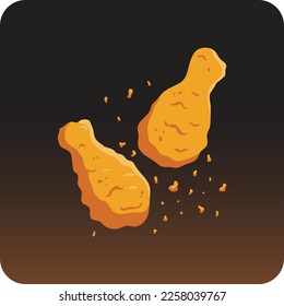 Fried chicken leg, fastfood illustration design.