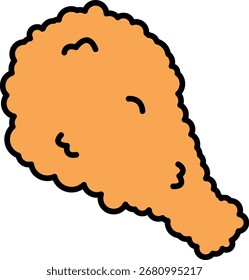 Icono de pierna de pollo frito - Comida rápida crujiente