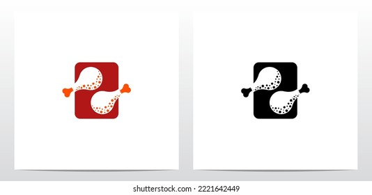 Fried Chicken Leg Letter Logo Design Z