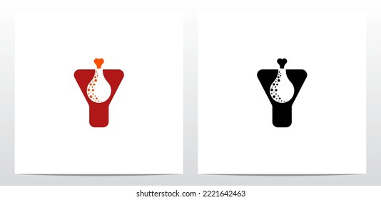 Fried Chicken Leg Letter Logo Design Y