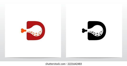 Fried Chicken Leg Letter Logo Design D
