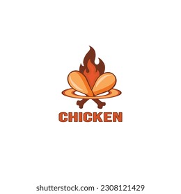 Fried Chicken Leg Logo - It Can Be Used As A Hot Chicken Restaurant Logo