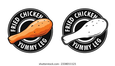 fried chicken leg logo concept