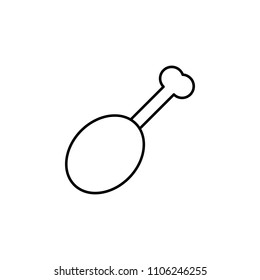 fried chicken leg outline icon. Element of kitchen tools icon for mobile concept and web apps. Thin line fried chicken leg outline icon can be used for web and mobile