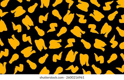Fried Chicken. Chicken leg pattern. Chicken wings pattern. Crispy fried chicken seamless pattern. Fast food pattern background