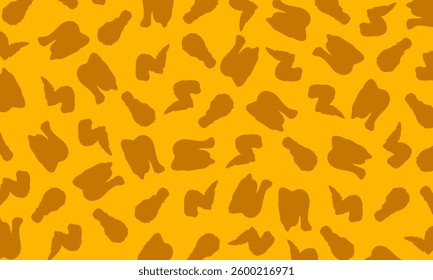 Fried Chicken. Chicken leg pattern. Chicken wings pattern. Crispy fried chicken seamless pattern. Fast food pattern background