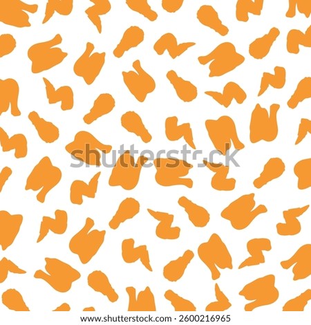 Fried Chicken. Chicken leg pattern. Chicken wings pattern. Crispy fried chicken seamless pattern. Fast food pattern background