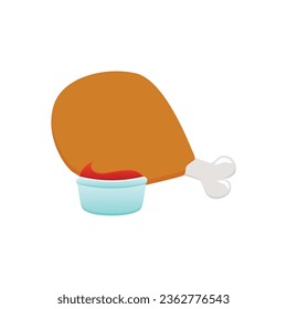 fried chicken leg png with sauce 