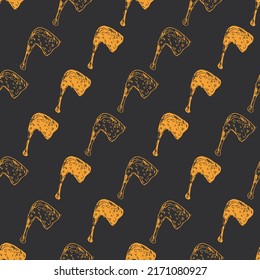 Fried Chicken Leg Vector Graphic Art Seamless Pattern can be use for background and apparel design