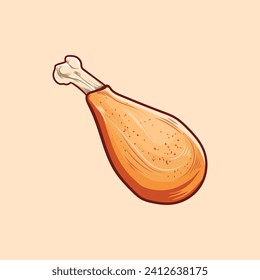 
Fried Chicken Leg vector illustration.