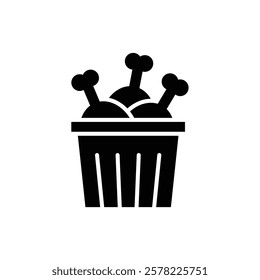 fried  chicken legs box icon vector fastfood logo