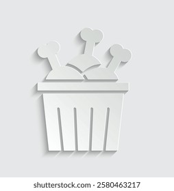 fried  chicken legs box icon vector fastfood logo
