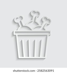 fried  chicken legs box icon vector fastfood logo
