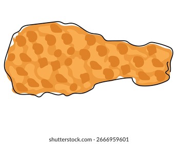 Coxas de frango fritas em uma linha contínua desenhando em um fundo branco.
