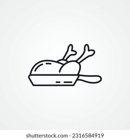 fried chicken line icon. fried chicken line icon