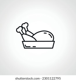 fried chicken line icon. fried chicken linear icon