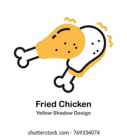 Fried Chicken Lineal Vector Illustration