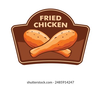 Diseño de insignia de logotipo de pollo frito