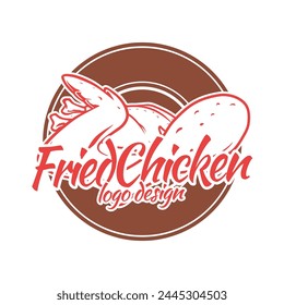 Plantilla de diseño de logotipo de pollo frito