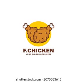 Fried chicken logo design vector illustration