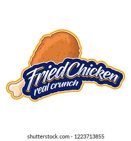 fried chicken logo and font, emblem, badge object graphic illustration