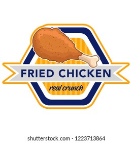 fried chicken logo and font, emblem, badge object graphic illustration