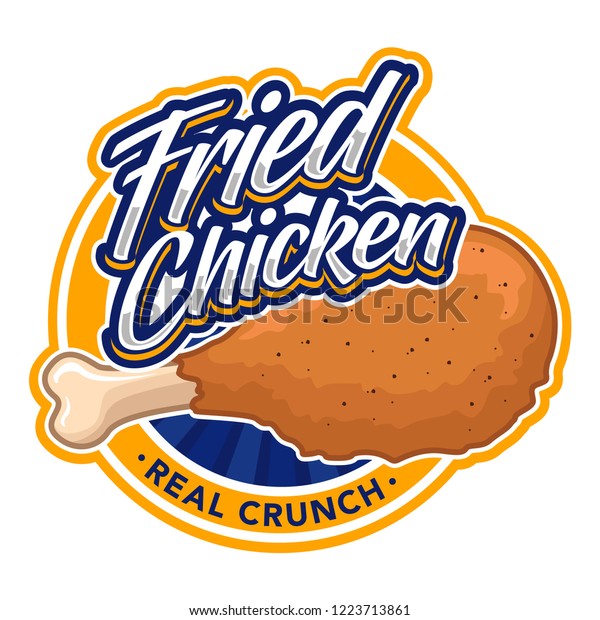 Fried Chicken Logo Font Emblem Badge Stock Vector (Royalty Free) 1223713861