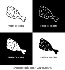 Fried Chicken Logo. Food and Drink Illustration. Drumstick Chicken Fastfood Icon Symbol