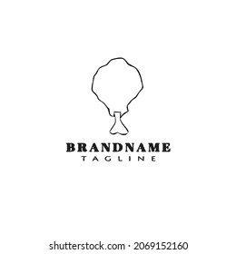 fried chicken logo icon cartoon design template black modern isolated illustration